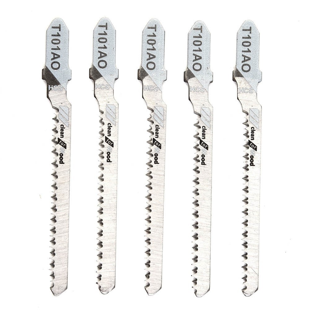 5pcs Assorted Metal Steel T-shank Jigsaw Blade Set Fitting For Plastic Wood Set