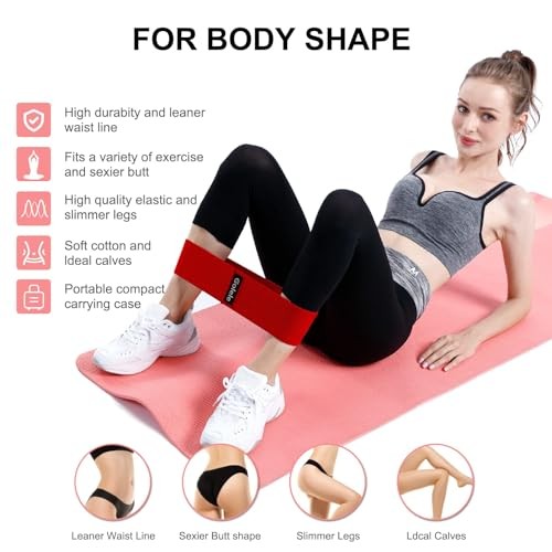 Resistance Bands for Working Out 3 Booty Bands- Light Medium Red/Grey/Black