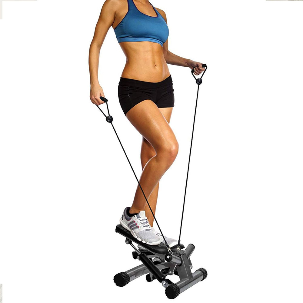 Adjustable Mini Stair Stepper with Resistance Bands & Step Counter for Home Work