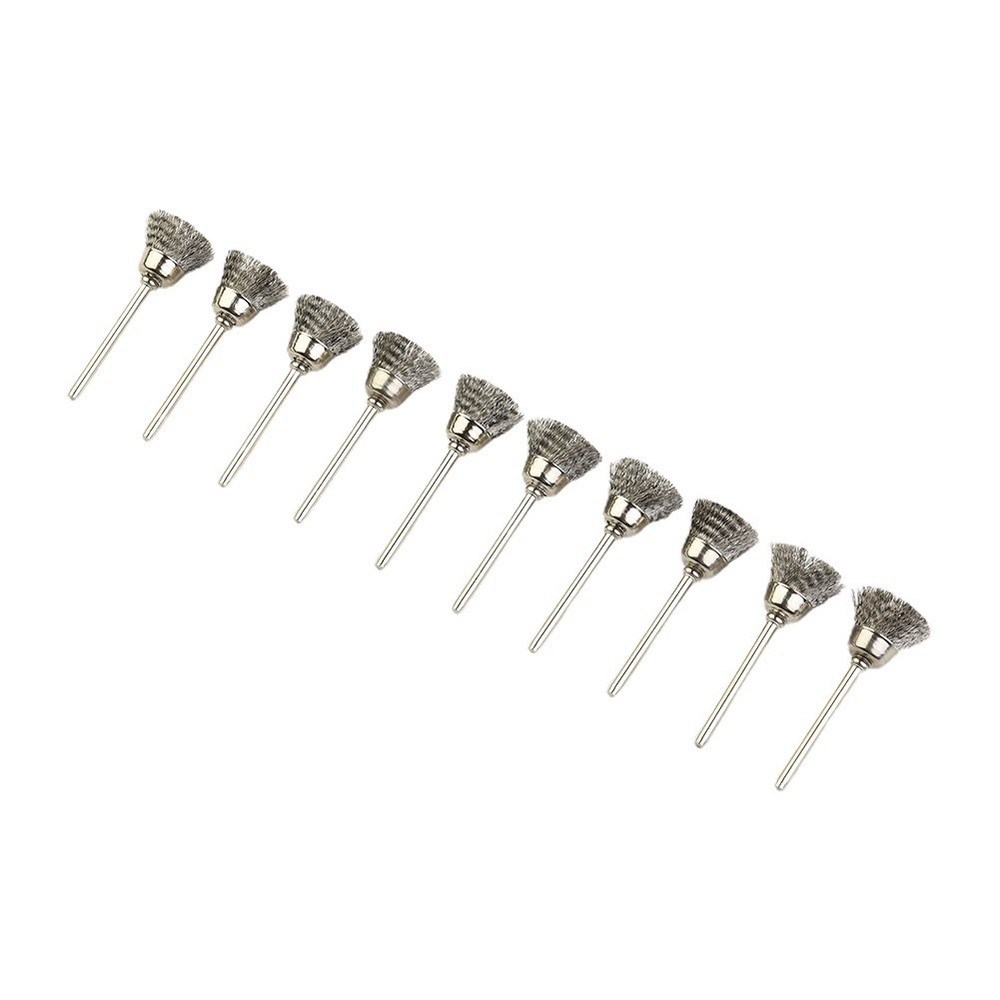 10 Pc/set for MINI Wire Brush Brushes Brass Cup Wheel For Grinder Or Drill Set