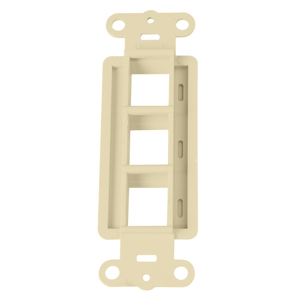 Skywalker 3-Port Single Gang Keystone Decora Style Insert Strap (Ivory)
