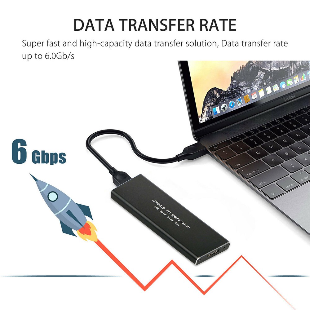 M.2 SATA SSD to USB 3.0 External SSD Reader Converter Adapter Enclosure US.
