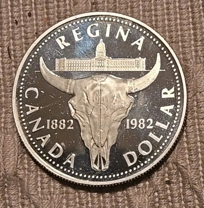 1982 Canadian Regina 100th Centennial Proof Silver Dollar