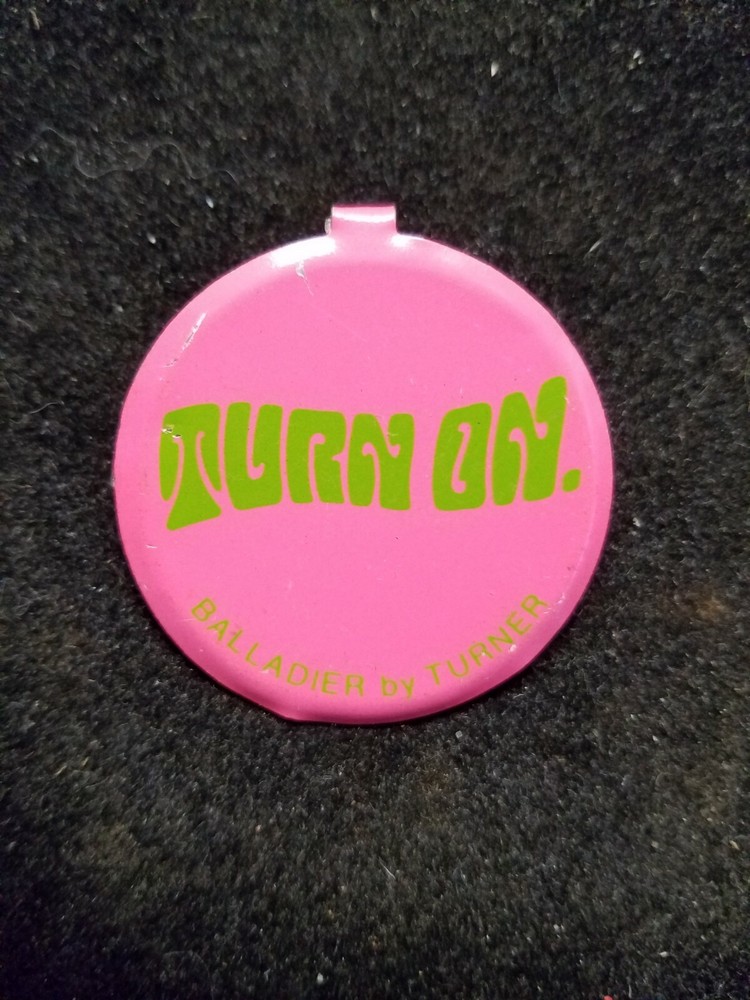Vintage Balladier by Turner Microphone TURN ON 1-1/2" Pin Button Pinback