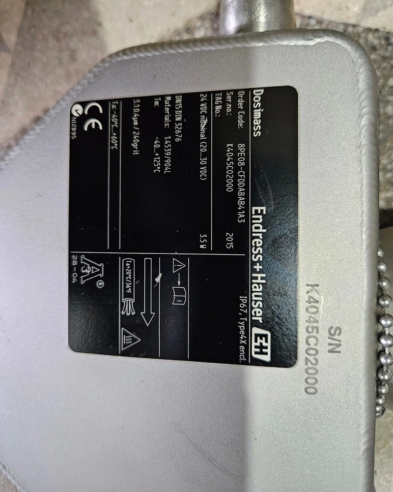 Endress Hauser DN15 Dosimass Coriolis FlowMeter