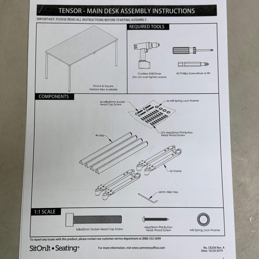 SITONIT SEATING Tensor Leg Set White White 80-009546-02