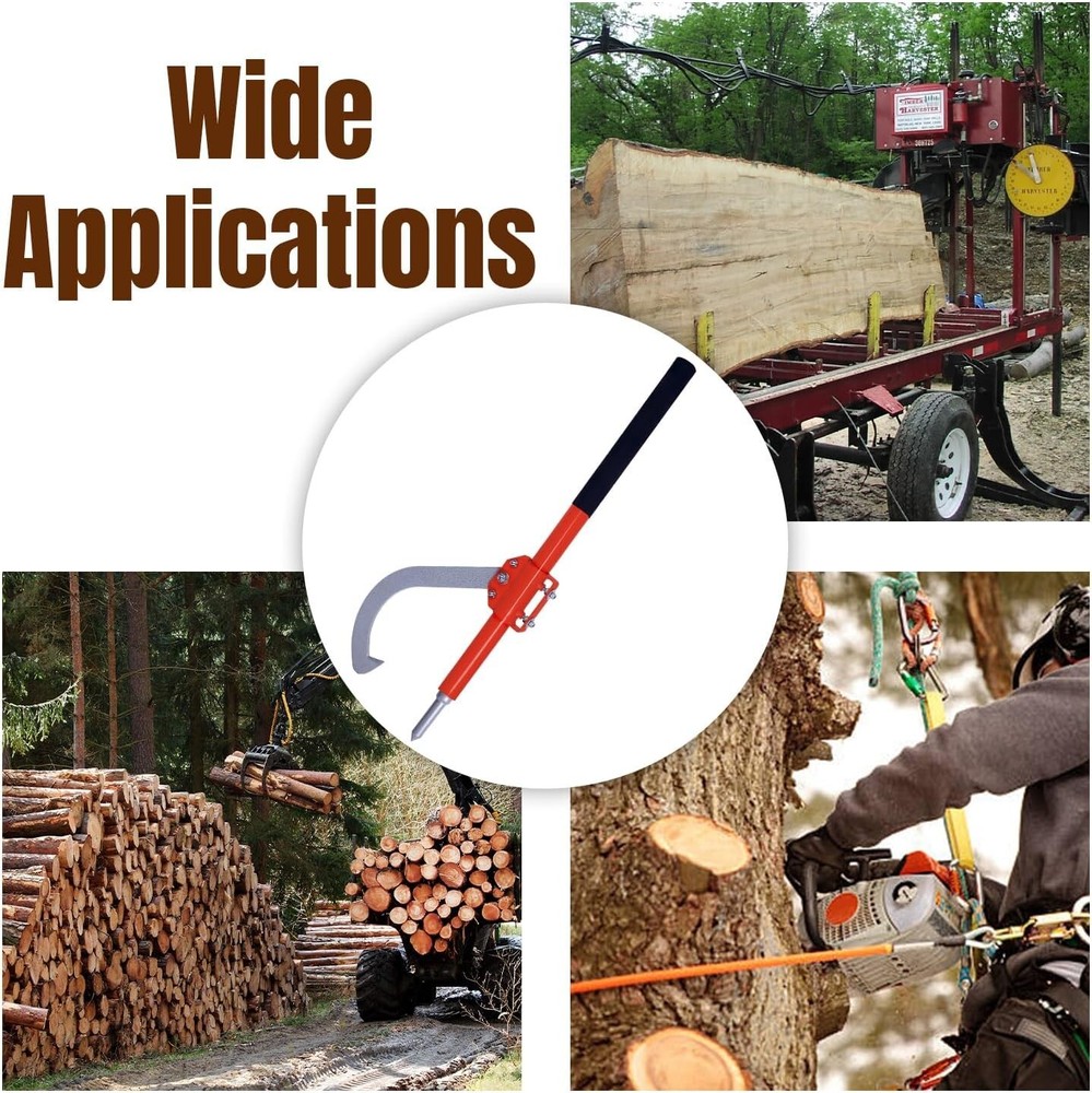 Log Peavey 28" - For Separating Stacked Firewood With Fully Adjustable Hook