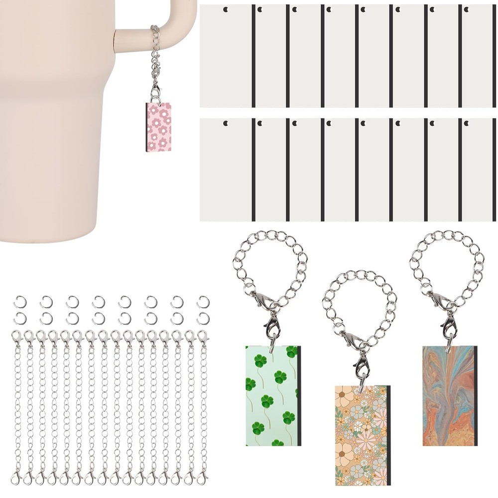 Sublimation Charm Accessories for Cup,16 Set Sublimation Blanks Bulk Stanley ...