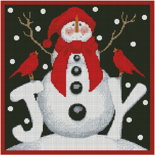 Joy Snowman Counted Cross Stitch Chart No. 27-113