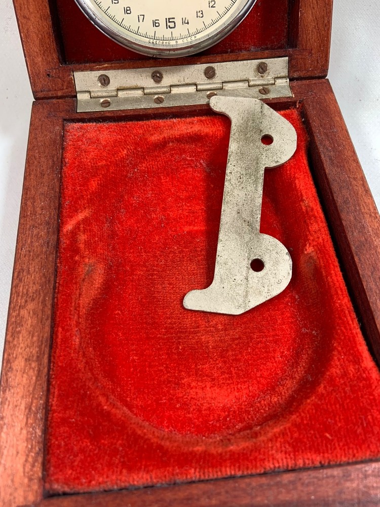 1958 Soviet USSR Mechanical Stopwatch Boxed Working Сделано в СССР Cold War
