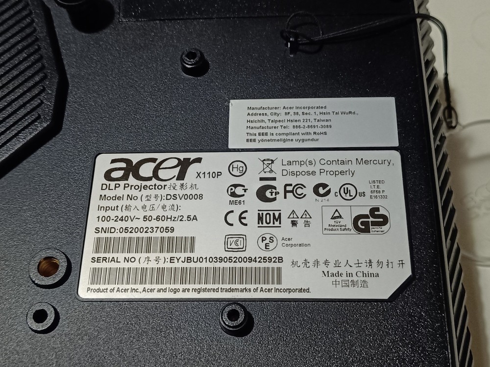 *** Acer DLP Projector X110P ***