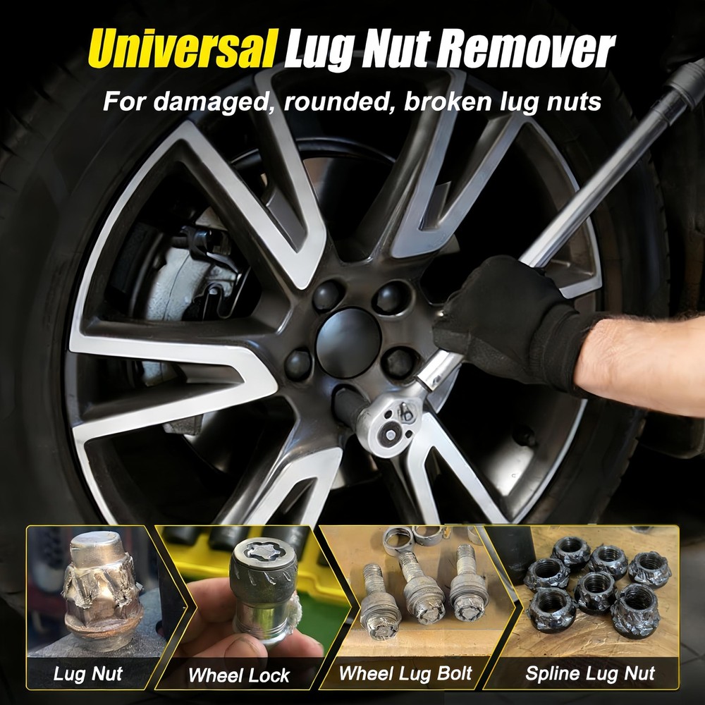 Topec 22MM Deep Lug Nut Extractor Socket - 1/2" Drive Stripped Bolt 22mm