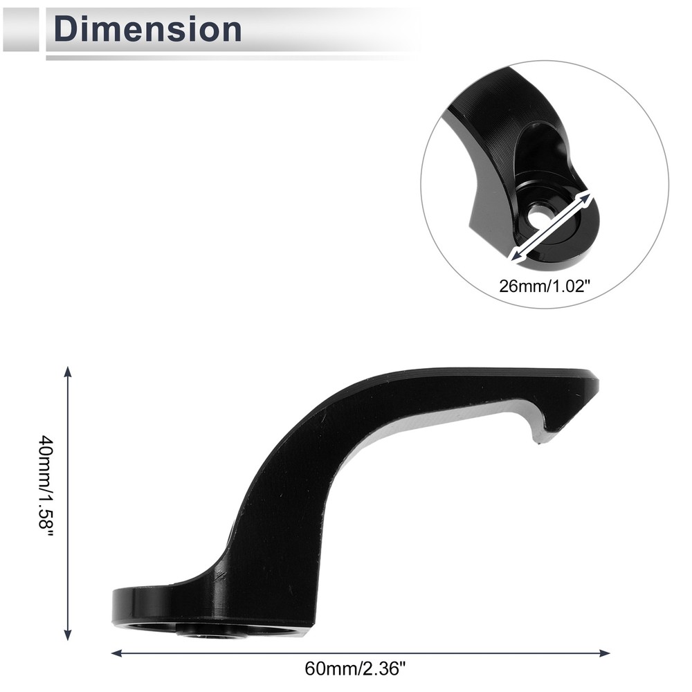 Aluminum Alloy Monoblock Motorcycle Drop Hook 1 Set Black