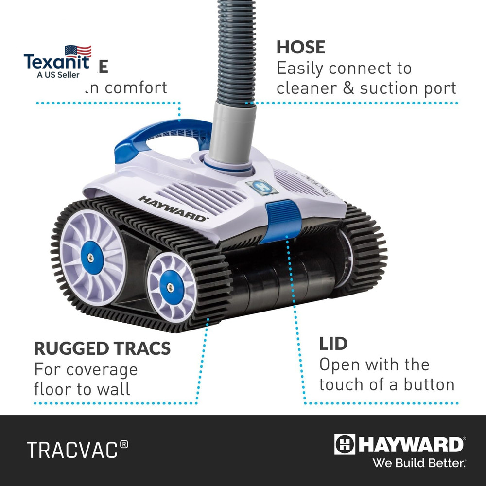 Tracvac Lightweight Automatic Suction Vacuum Cleaner for Inground Pools with Hos