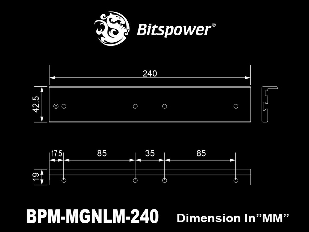 Bitspower Digital RGB Magnetic Lighting Module 240