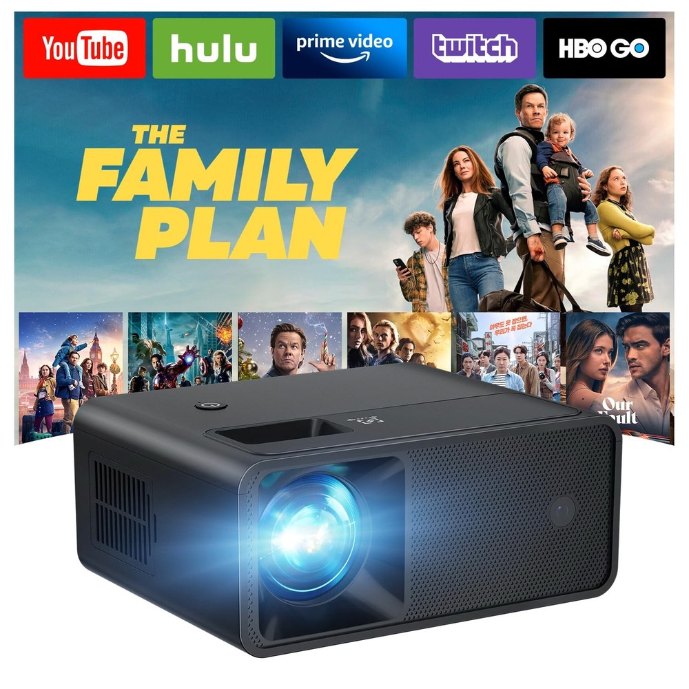 Mini Projector, Upgraded Full HD 1080P Support Video Projector, Portable Smal...