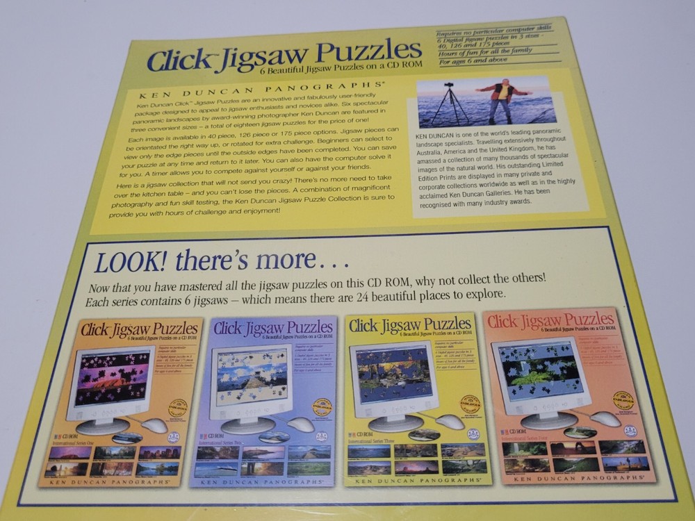 Click Jigsaw Puzzles Big Box Windows Macintosh Software CD Rom Ken Duncan NEW