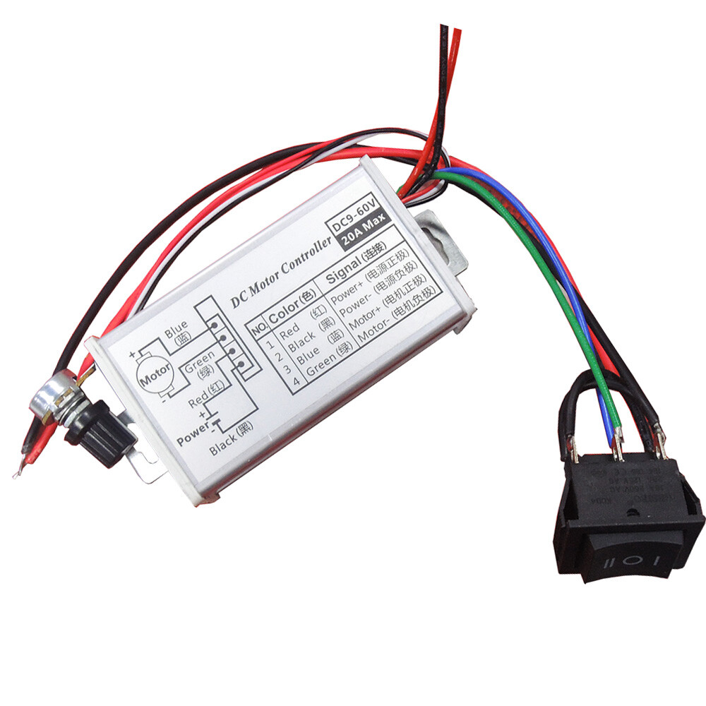 DC 9-60V PWM Motor Stepless Variable Speed Controller Reversible Switch CW / CCW