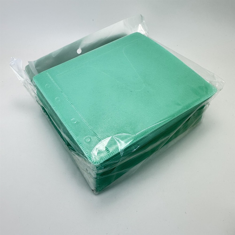 100 Green CD/DVD/BluRay Double-Sided Refill Plastic Sleeve for Storage Binder