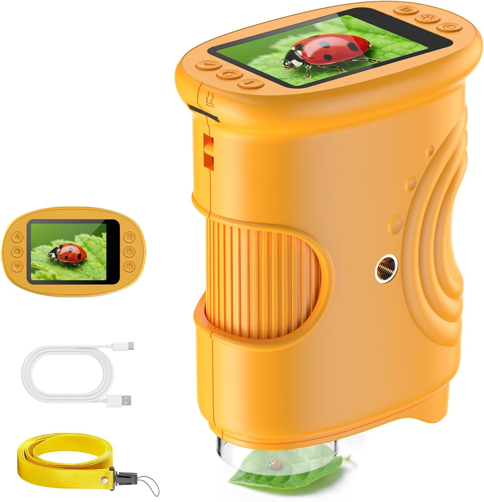 1000X Handheld Digital Microscope for Kids: Pocket Microscope with 2.0" IPS Scre