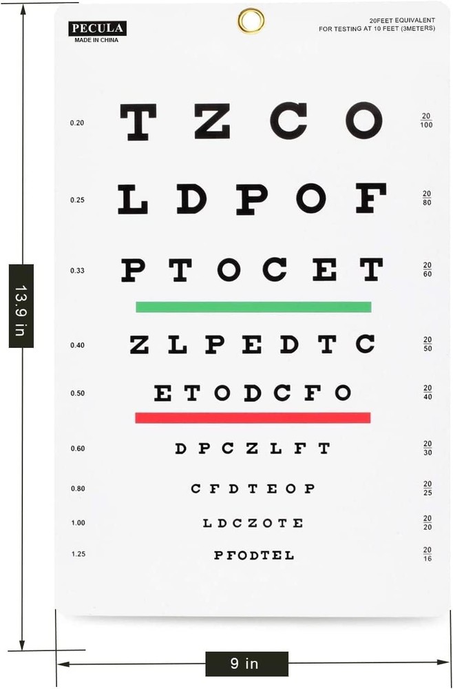 Snellen Eye Chart for Vision Test Wall Chart Display
