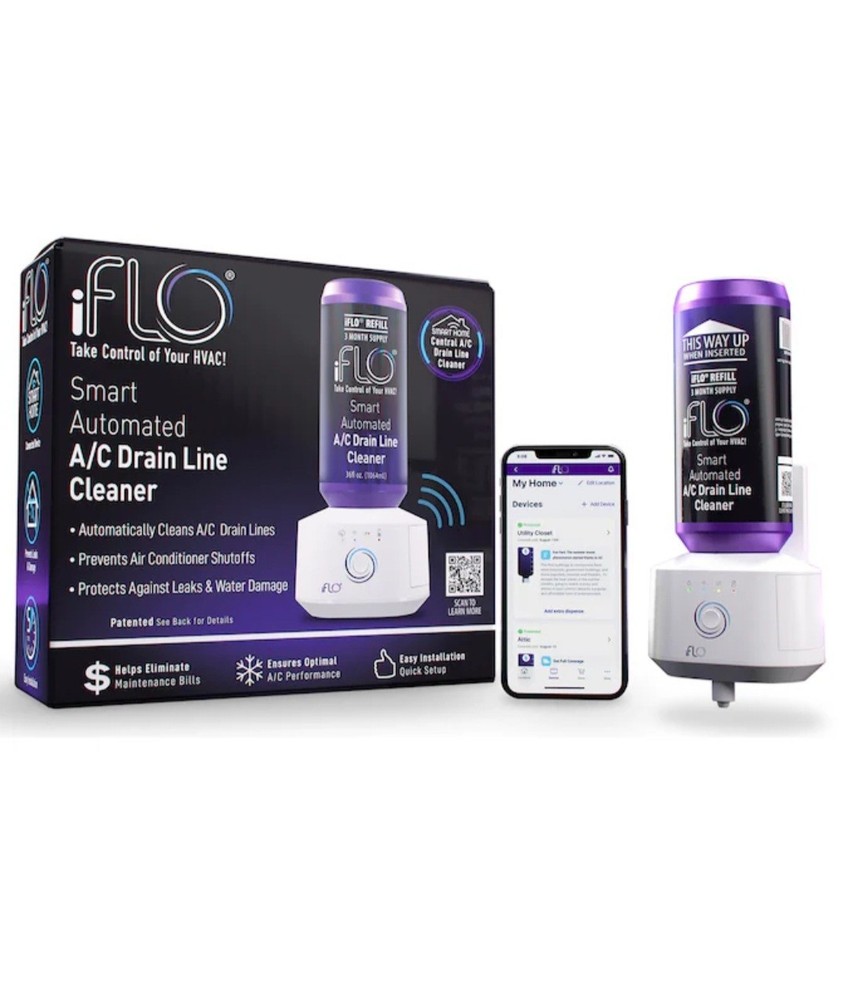 iFLO Smart Automated A/C Drain Line Cleaner HVAC 3 Month Refill Kit System New