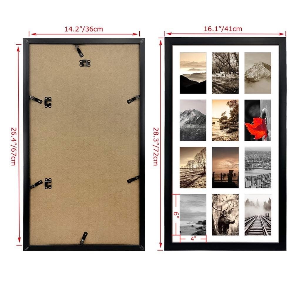 Display 12 Photos at Once - Black Collage Frame Set