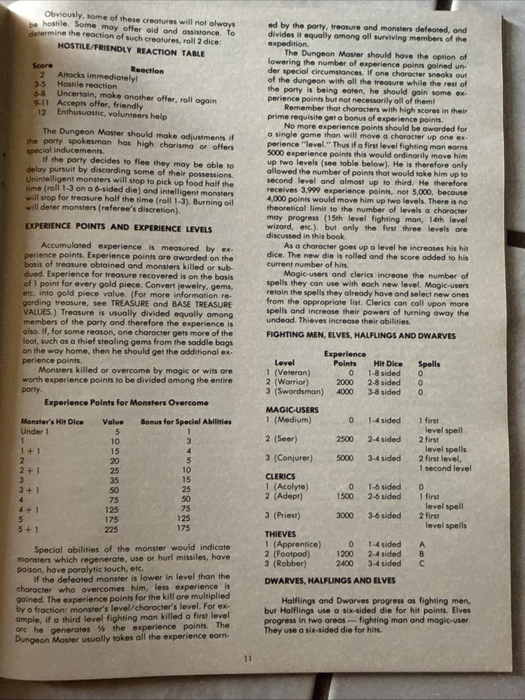 Vintage 1978 Dungeons & Dragons Basic Rule Book Blue Dragon 3Rd Edition #2001