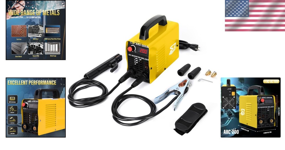 Beginner-Focused 110V 200Amp Welder - Portability & Performance with LCD Display