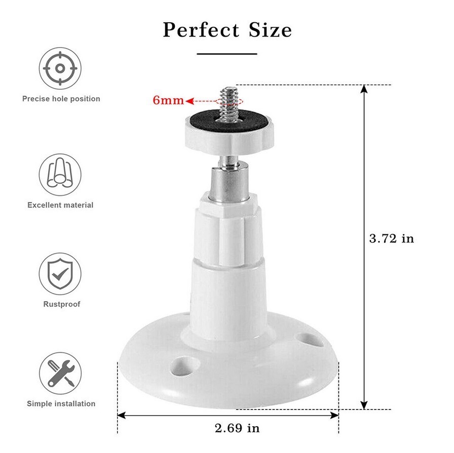 2/4pcs Universal Wall Mount Bracket for Security Camera with 1/4"Screw Connector