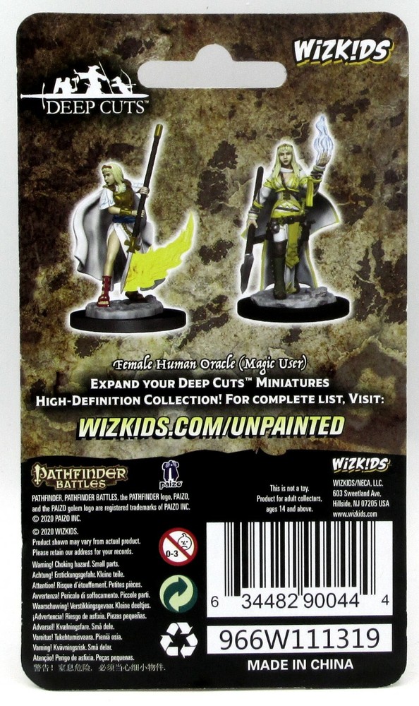 Pathfinder Battles 90044 Female Human Oracle [Magic User] (Deep Cuts) Priestess