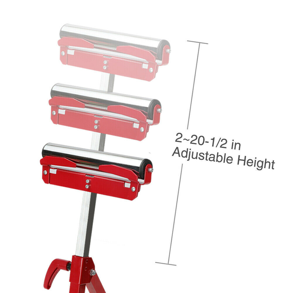 WORKPRO 1/2 PACK Folding Roller Stand Height Adjustable Heavy Duty 250LB Load
