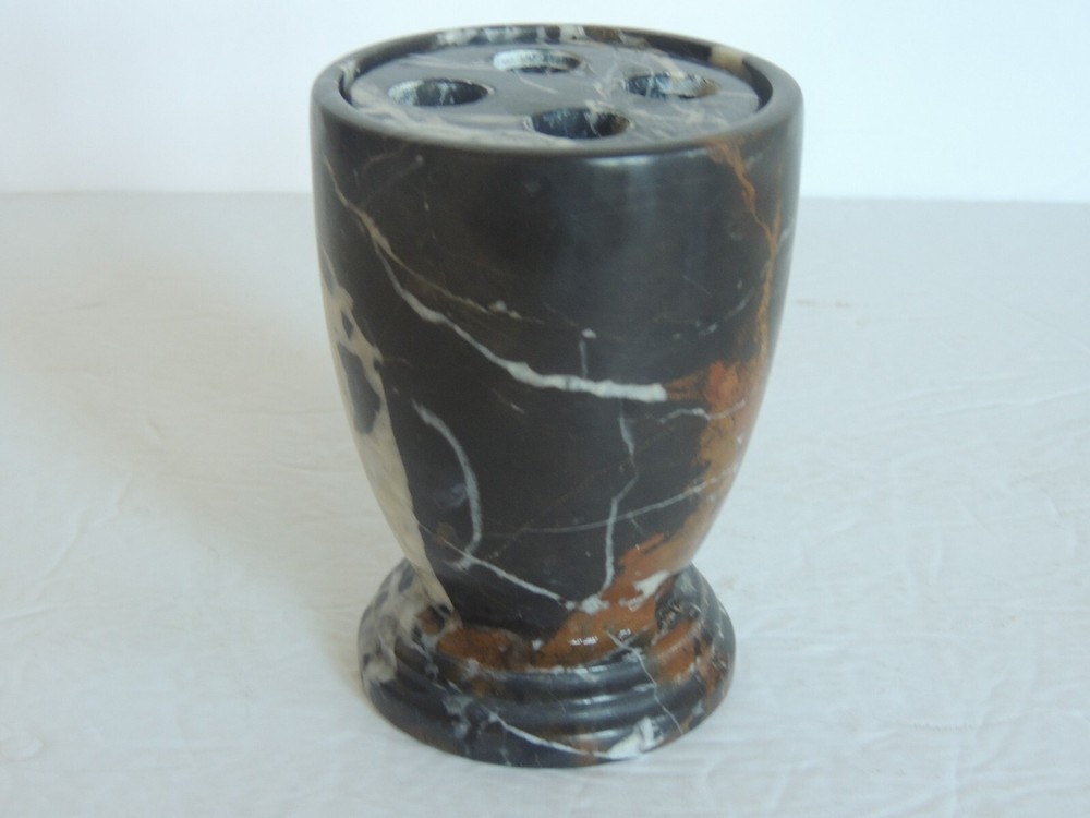 Solid Marble 3 color 2 PC FLOWER FROG POT VASE 4.25" 4 hole