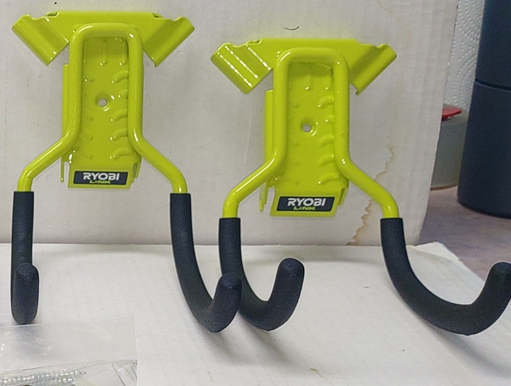 Ryobi Link 4 Piece Modular Storage Wall Mount Utility Hooks Free Shipping