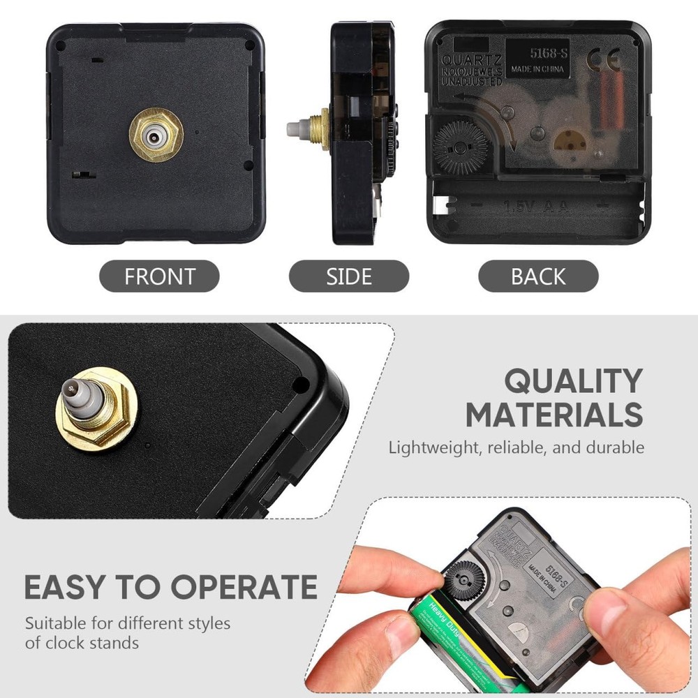 Gatuida Clock Mechanism Replacement, Movement Medium, Black