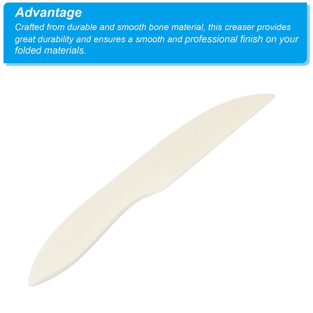 Bone Folder Creaser Paper Creaser Arc Shape Scoring Folding Tool, White-2
