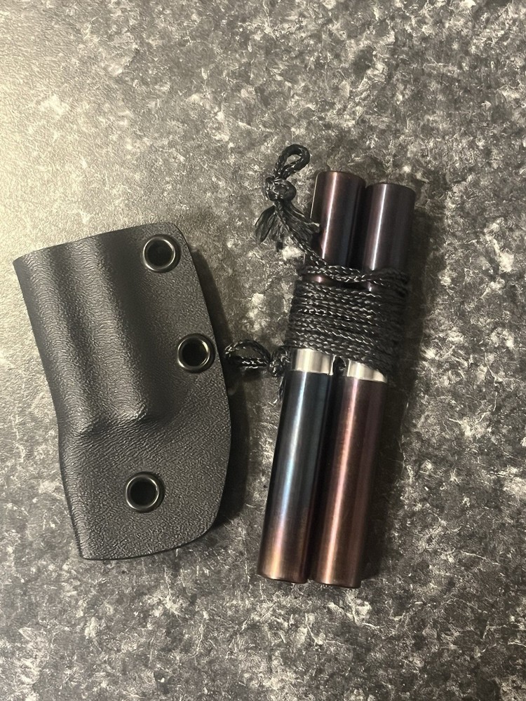 Flamed Steel Handle Garrote With Kydex Sheath