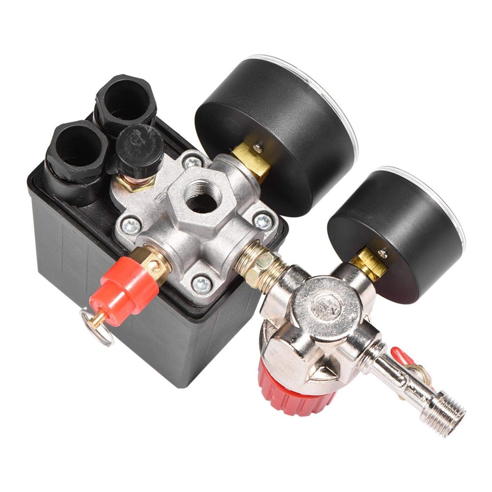 Small Air Compressor Pressure Switch Control Valve with Regulator Gauges Air ...