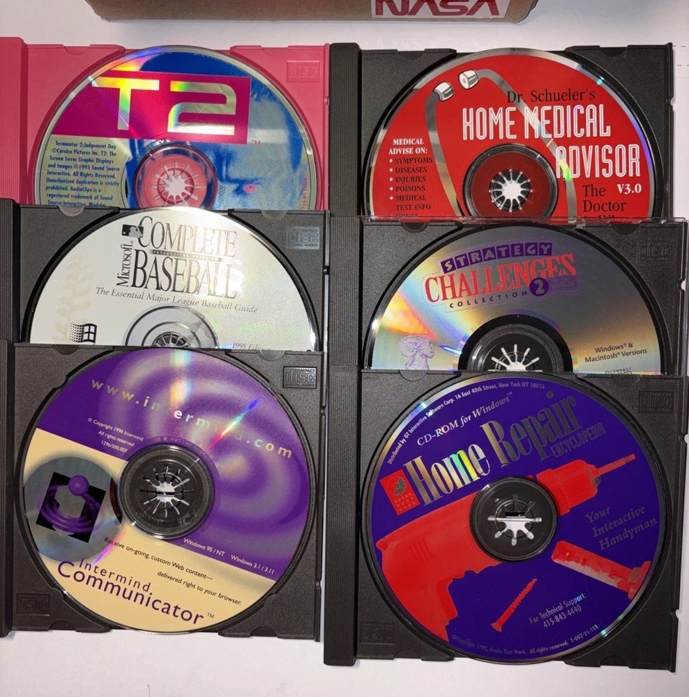 Microsoft 1990s PC Games & Software Lot - 33 Items with Box