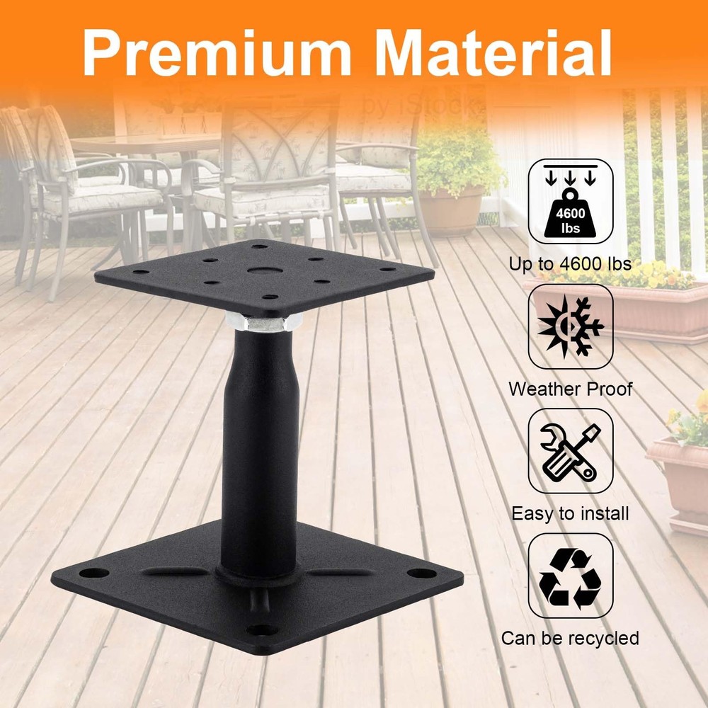 Adjustable Support Jack 2Pack for Decks, RV Steps, Foundation Stabilization