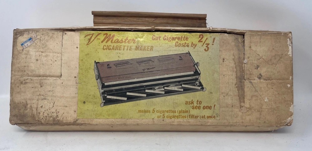 Vintage V MASTER Cigarette Maker Original Box Untested 1950’s