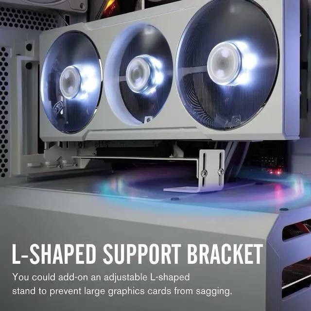 EZDIY-FAB Vertical PCIe 4.0 GPU Mount Bracket Graphic Card Holder (White)
