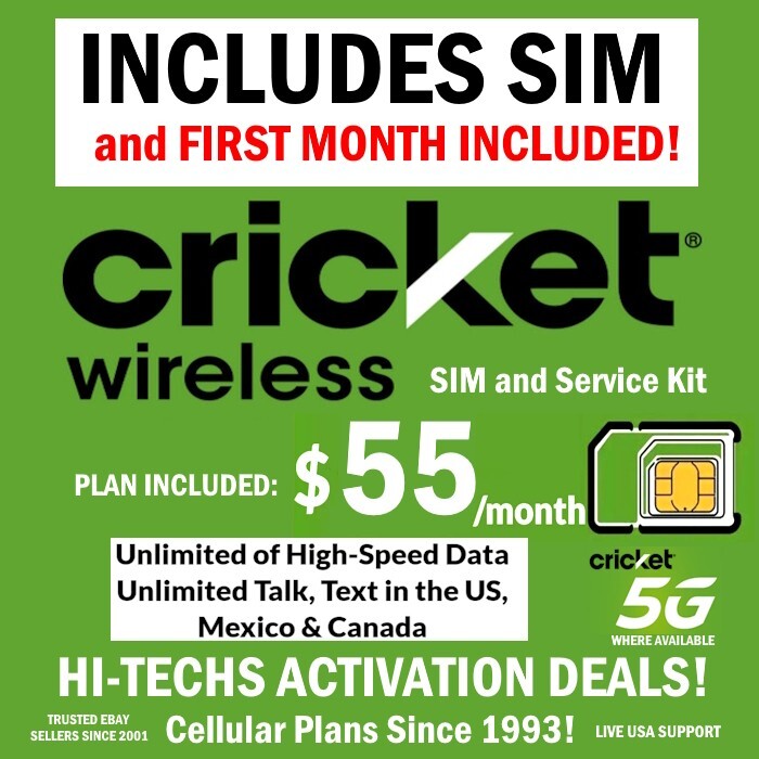 CRICKET SIM ⭐ INCLUDES ✅ 30 DAYS UNLIMITED TALK/TEXT/DATA  ✅ 5G SPEEDS!!