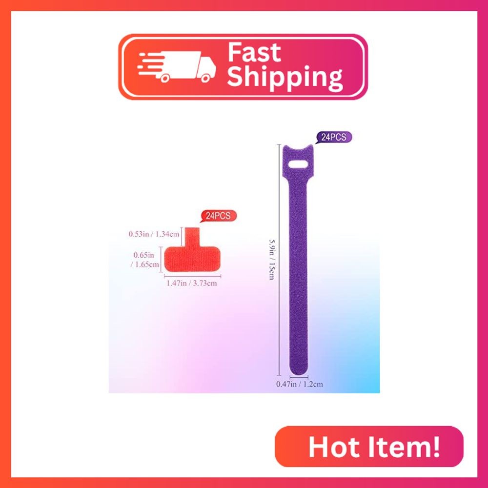 TaoBary 48 Pcs Cable Labels for Cords, Colorful Writable Coded Labels, Reusable