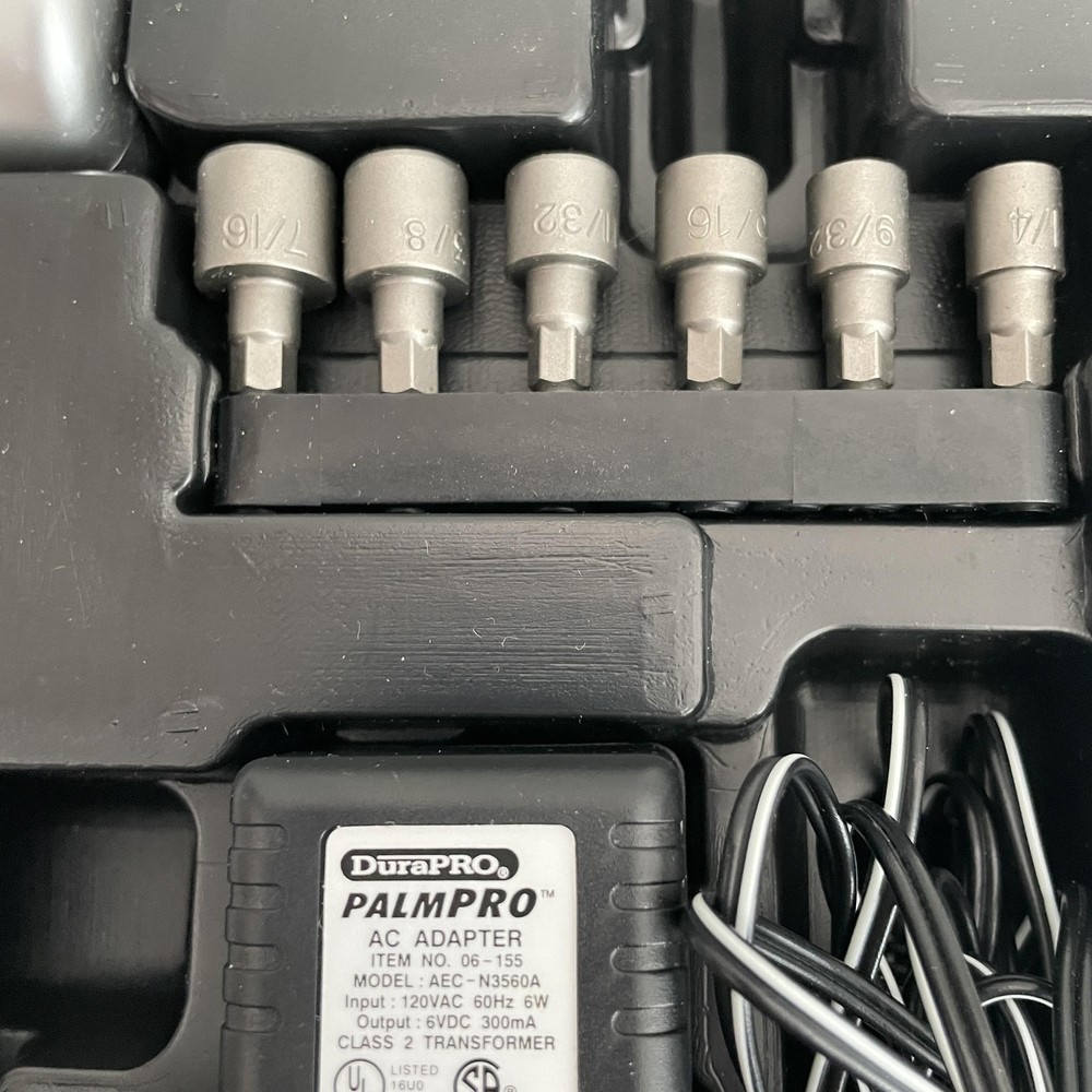 DuraPRO PalmPro Deluxe 4.8V Cordless Screwdriver Set Case Silver Tool Kit