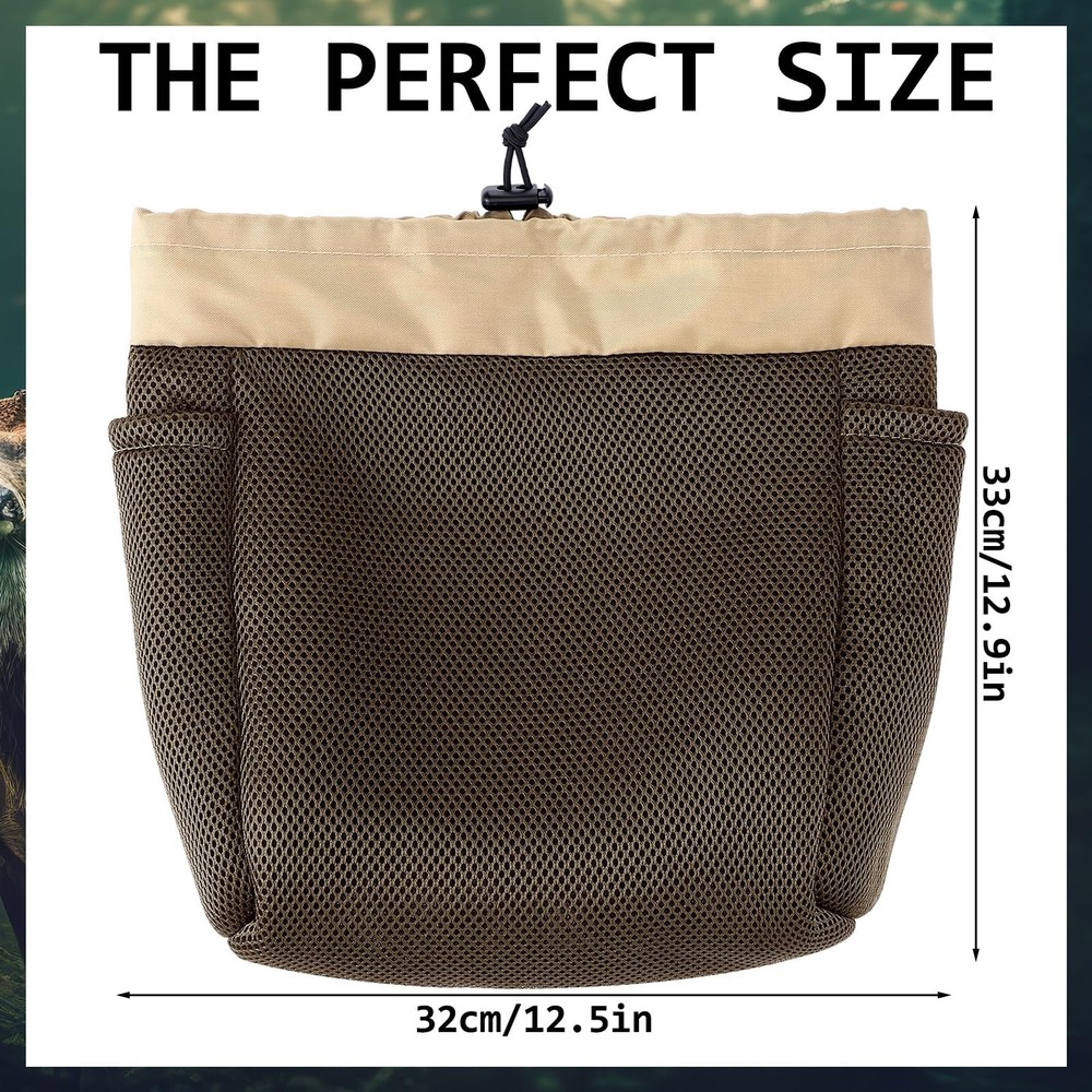 2 Pcs Saddle Hunting Dump Bag Saddle Pouches with Drawstring Closure Mesh Bag...
