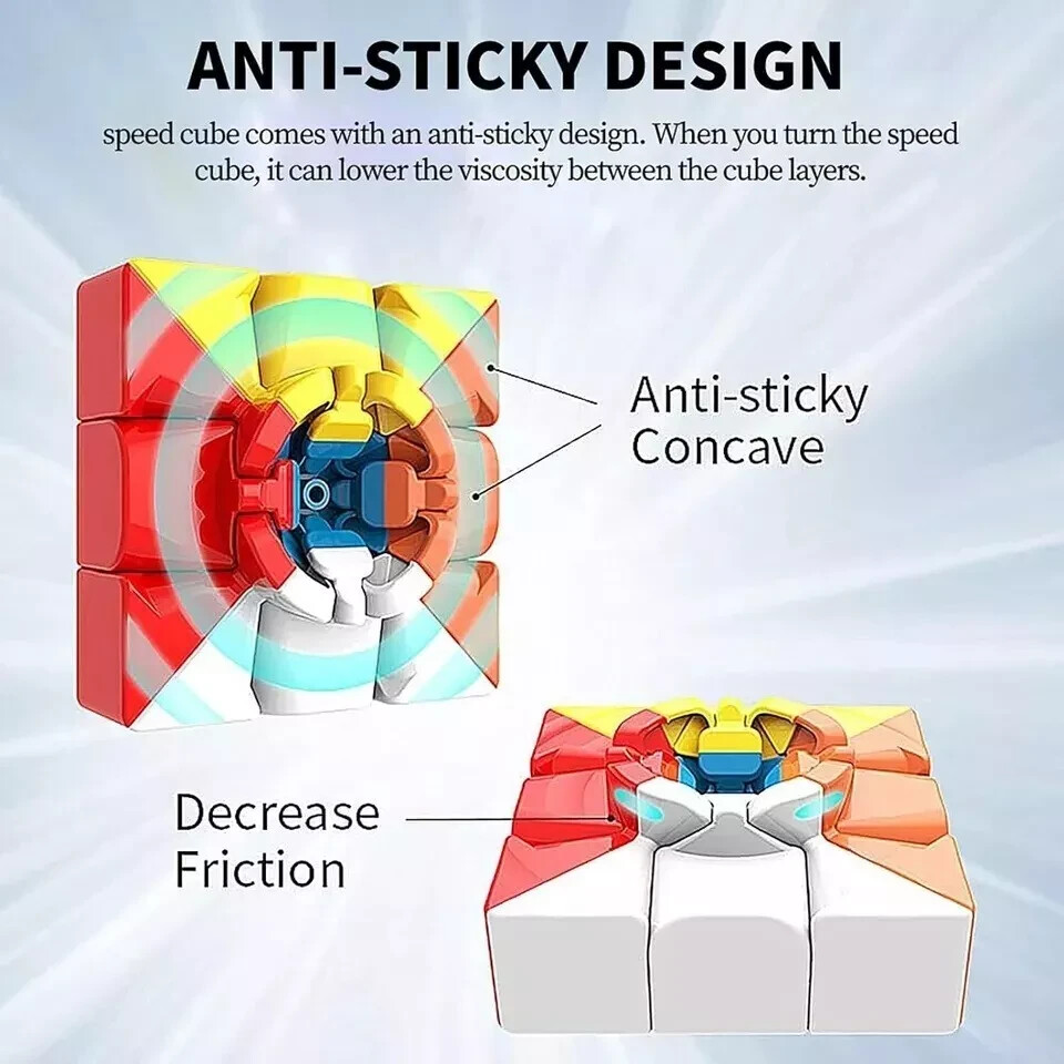 Cube 3X3X3 - Stickerless Magic Cube 3X3, Fast Smooth Professional