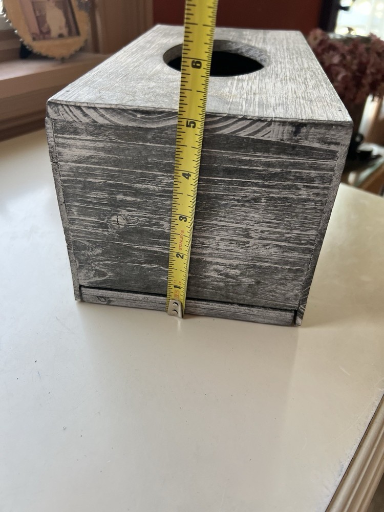 Rustic Textured Wooden Rectangular Tissue Box Holder