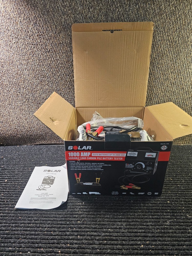 Solar 1876 1000 Amp Variable Load Carbon Pile Battery Tester 6/12/24 Volt