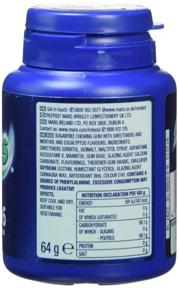 Wrigley'S Menthol and Eucalyptus Bottle, 64 G